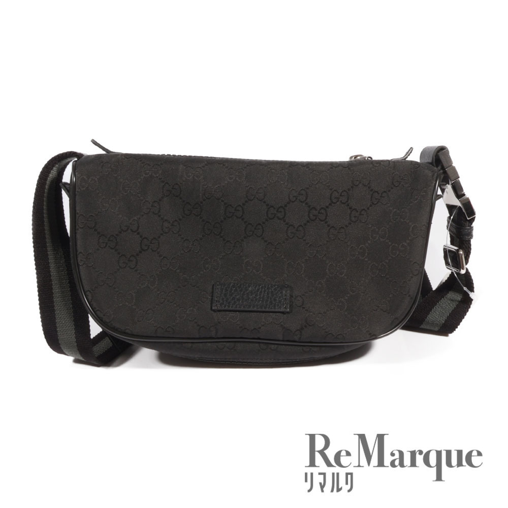 GUCCI GG Canvas Body Bum Crossbody Belt Bag Waist Black
